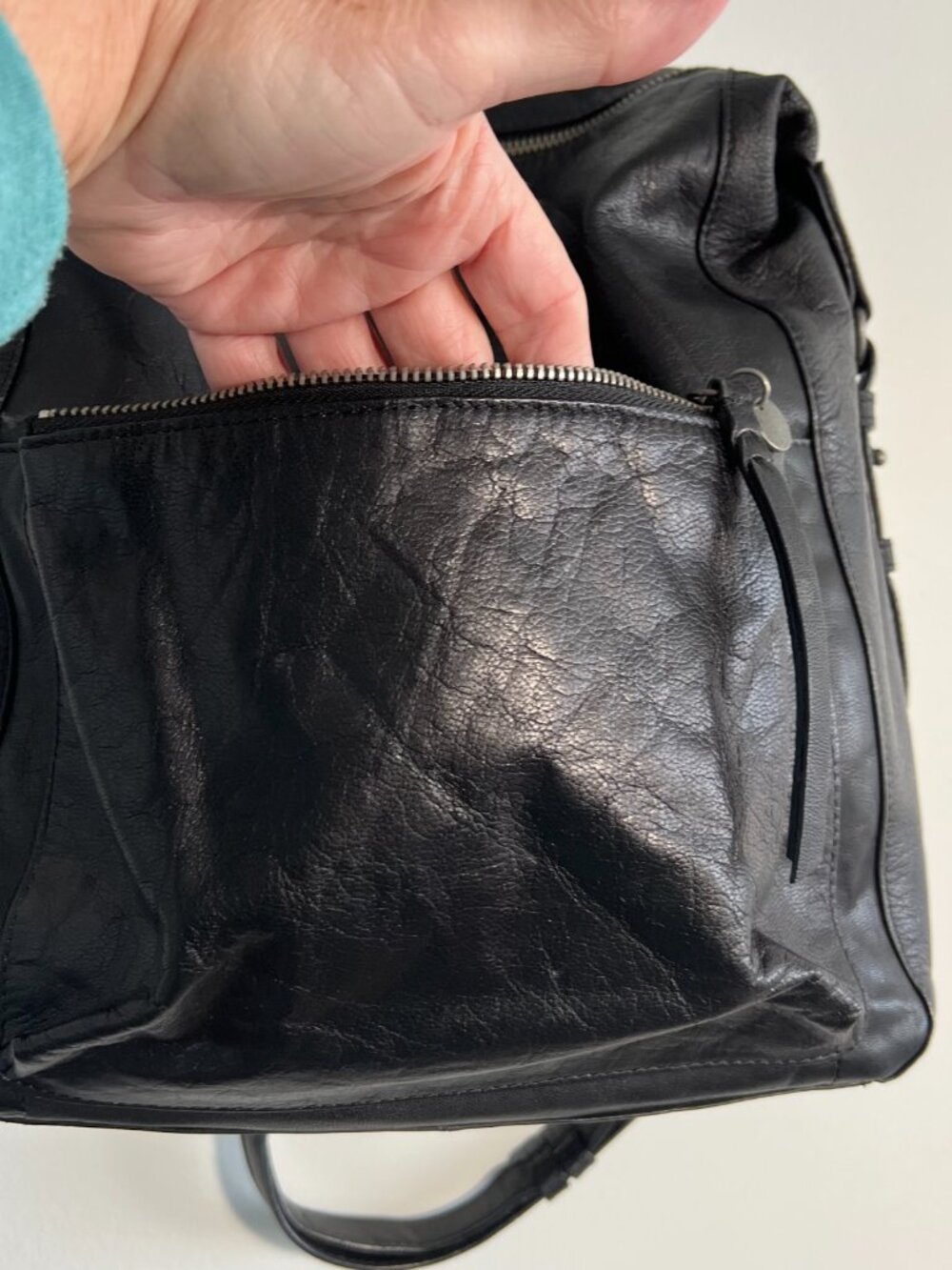 Lucky Brand Boho Leather Backpack Black (lightweight) - Picture 2 of 9